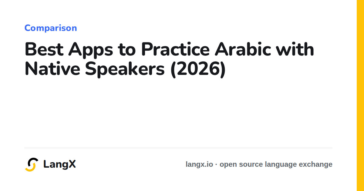 Best Apps to Practice Arabic with Native Speakers (2026)