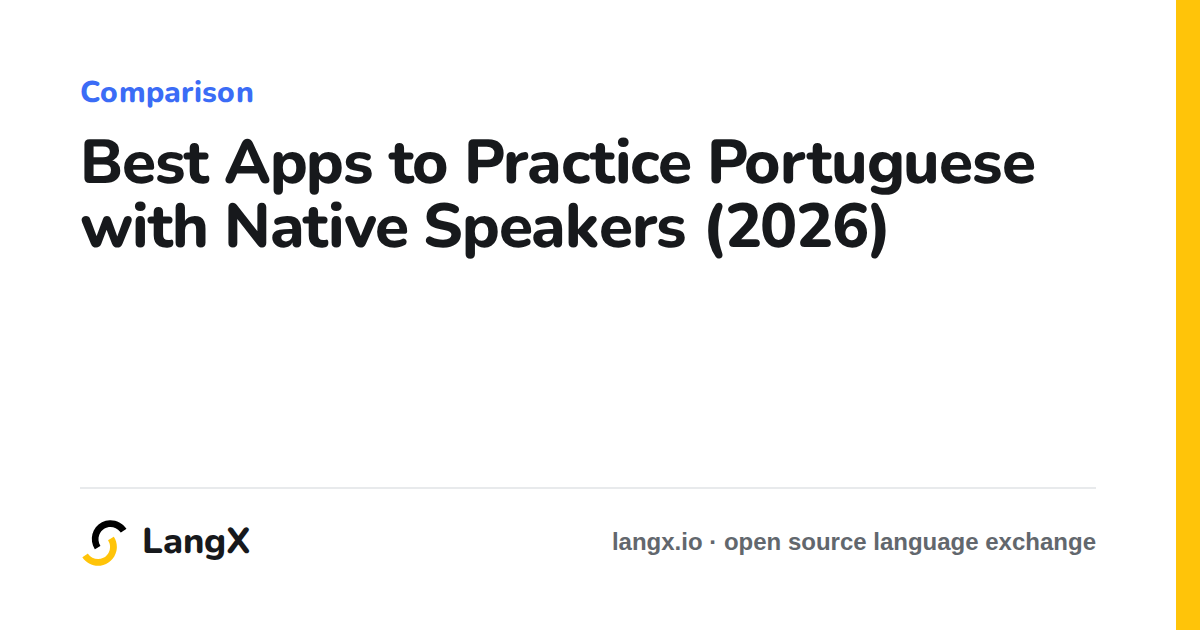 Best Apps to Practice Portuguese with Native Speakers (2026)
