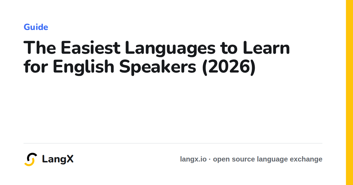 The Easiest Languages to Learn for English Speakers (2026)
