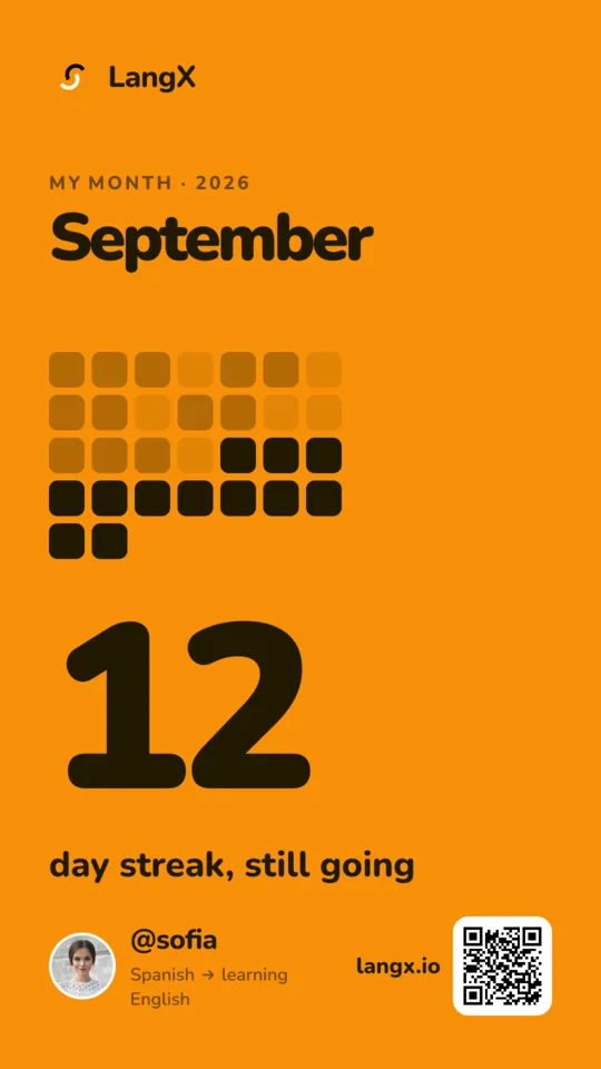 A 12-day streak, with the month as a calendar